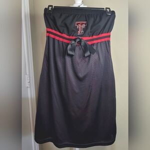 Girlie Game Gear Texas Tech Colors, Strapless Dress, Size Small